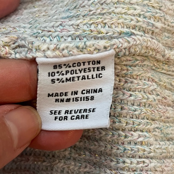 Women’s 525 White Sweater w/Metallic Sparkle Thread sz XL - Picture 5 of 9
